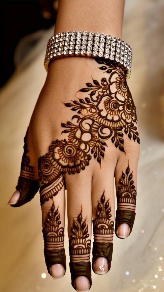 left hand mehndi design