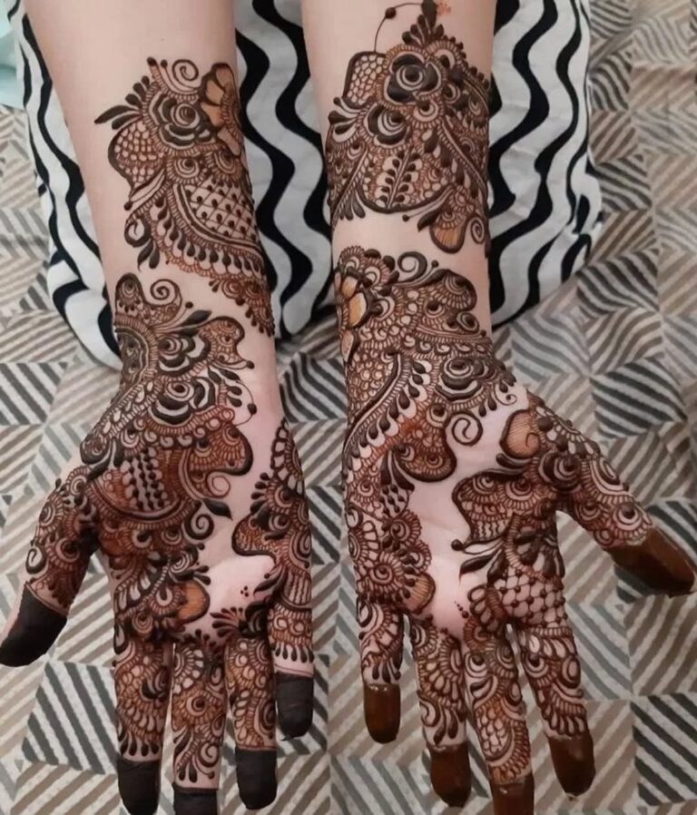 modern royal front hand mehndi design