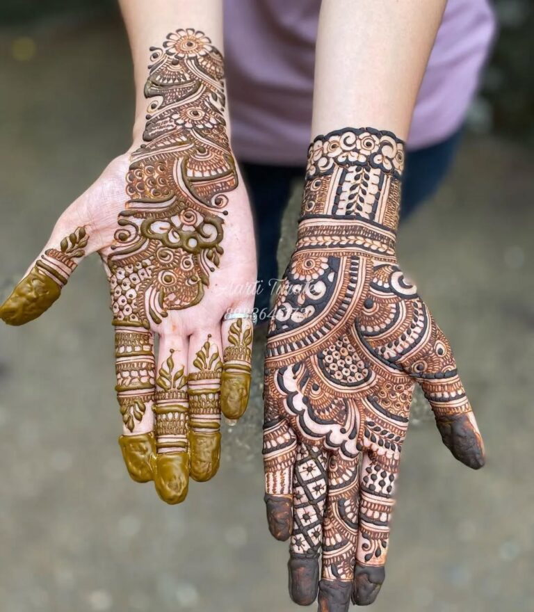 modern royal front hand mehndi design