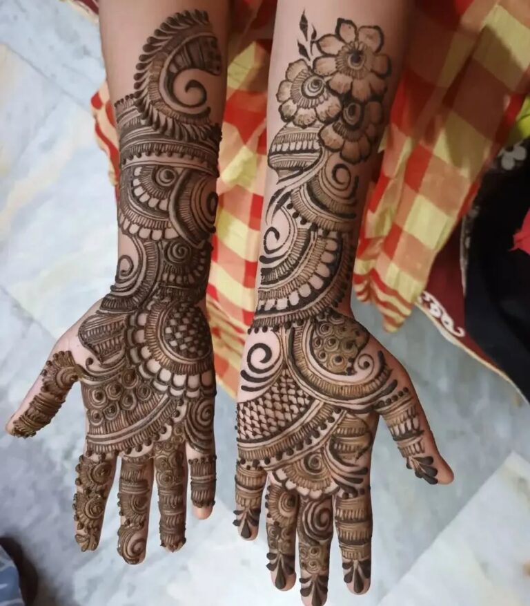 modern royal front hand mehndi design