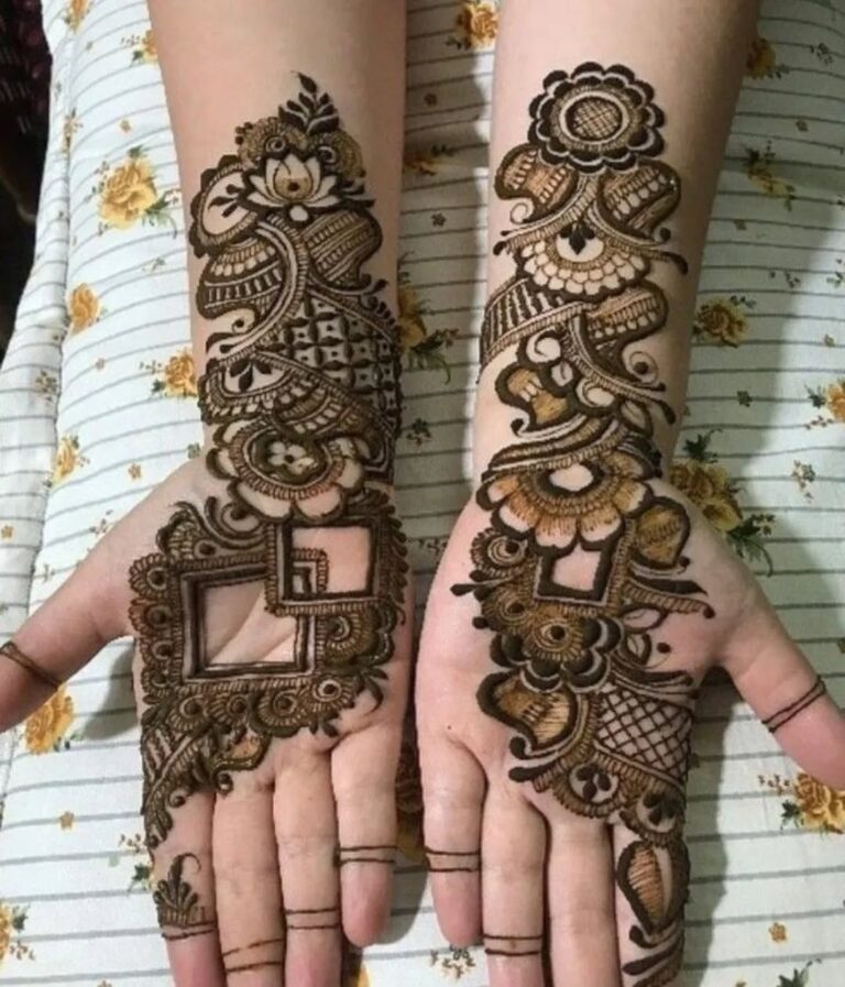 modern royal front hand mehndi design