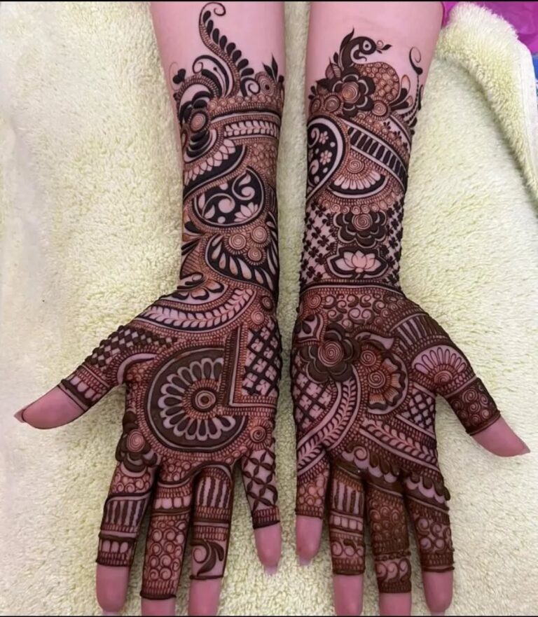 modern royal front hand mehndi design