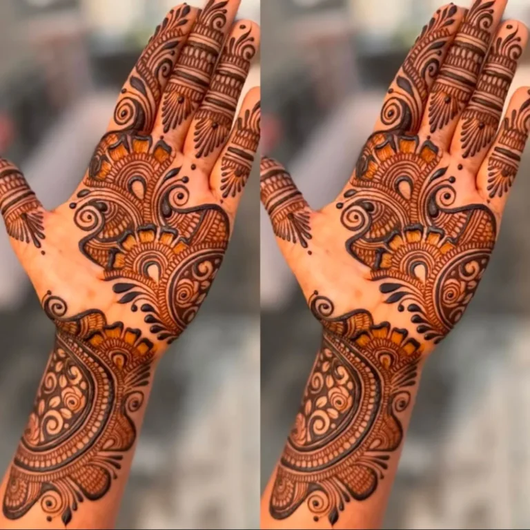 modern royal front hand mehndi design