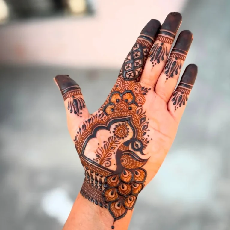 modern royal front hand mehndi design