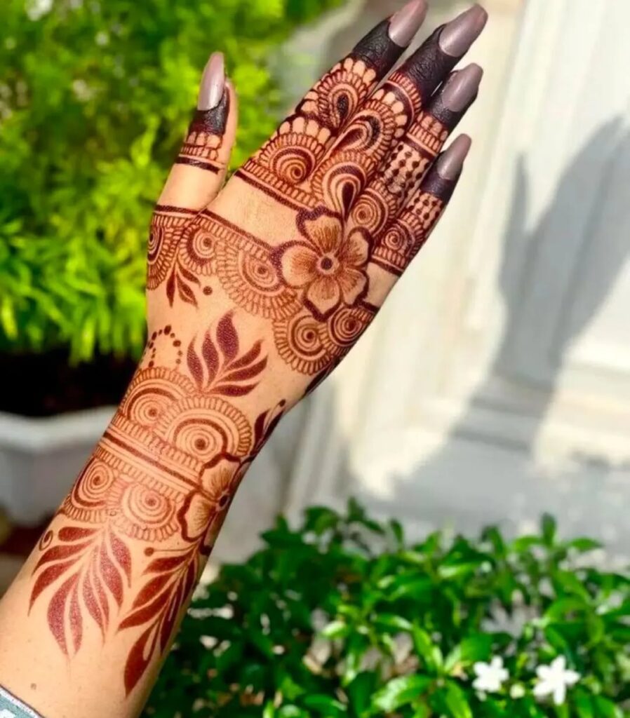 flower stylish back hand mehndi design​