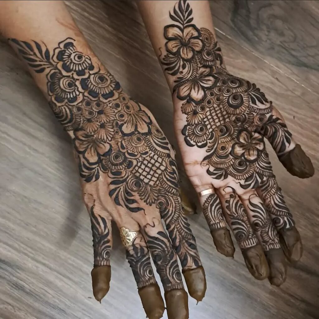 instagram stylish back hand mehndi designs​