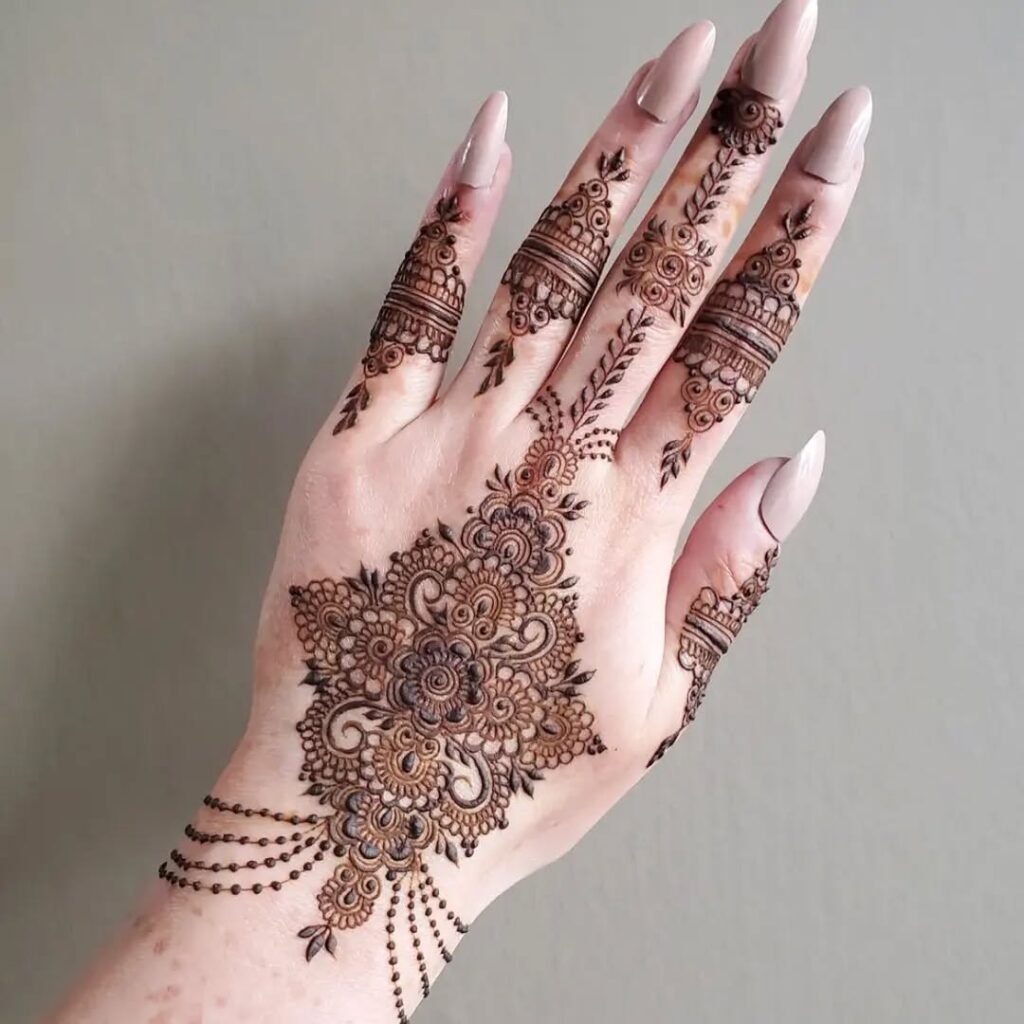 instagram stylish back hand mehndi designs​