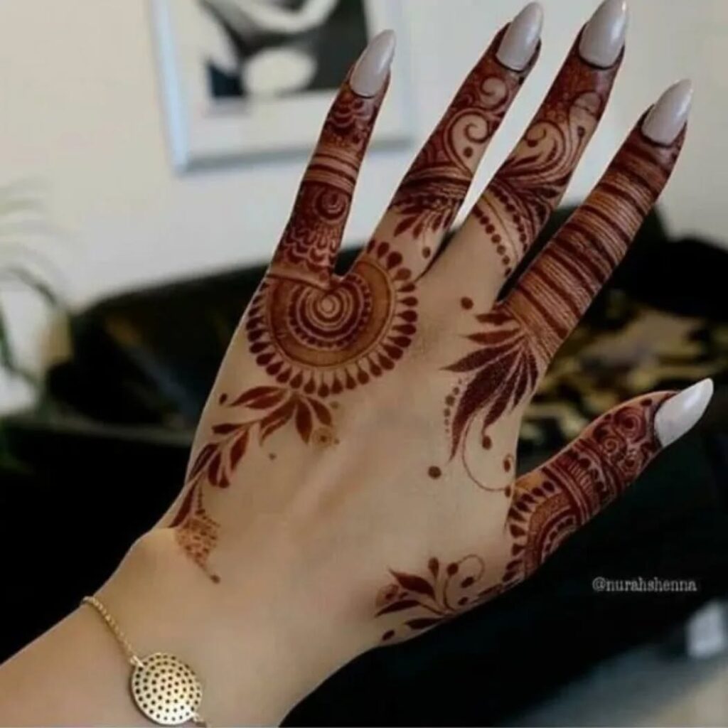 instagram stylish back hand mehndi designs​