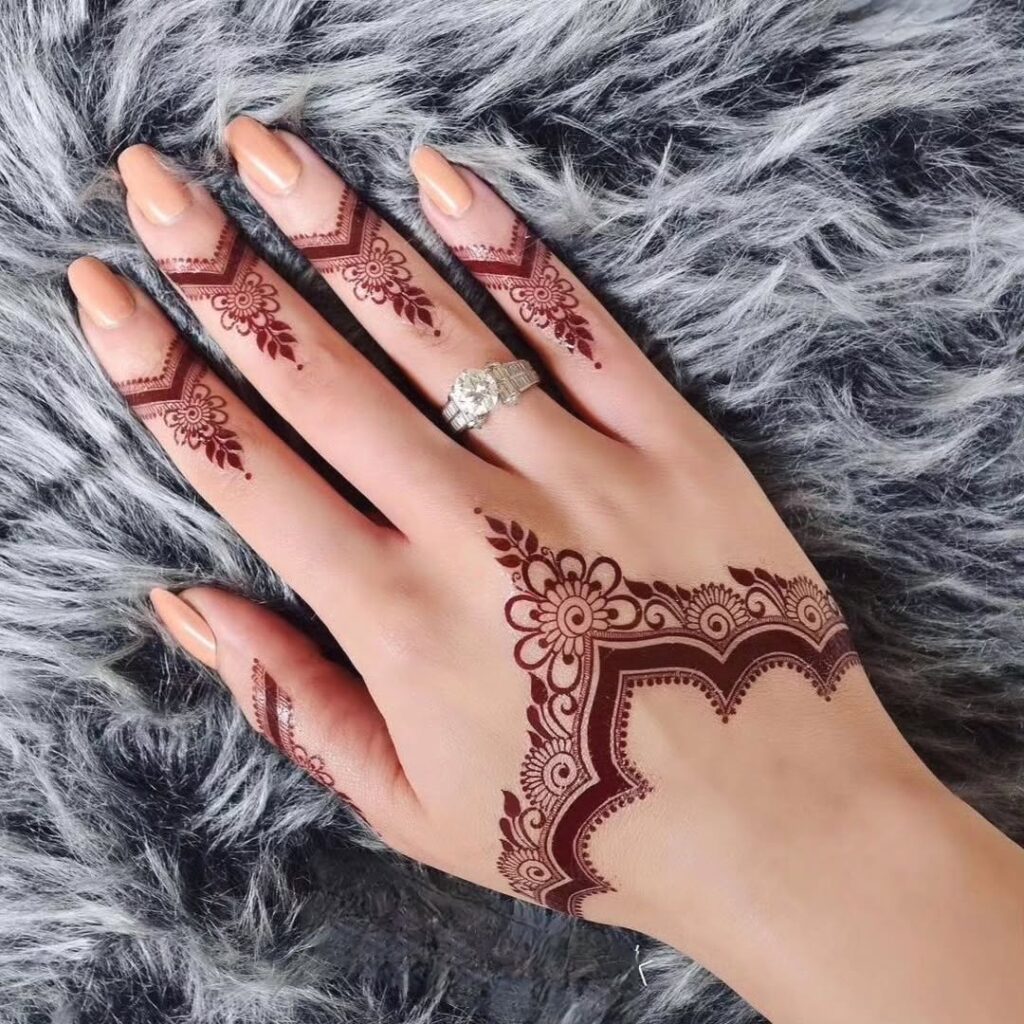 stylish back hand mehndi designs​