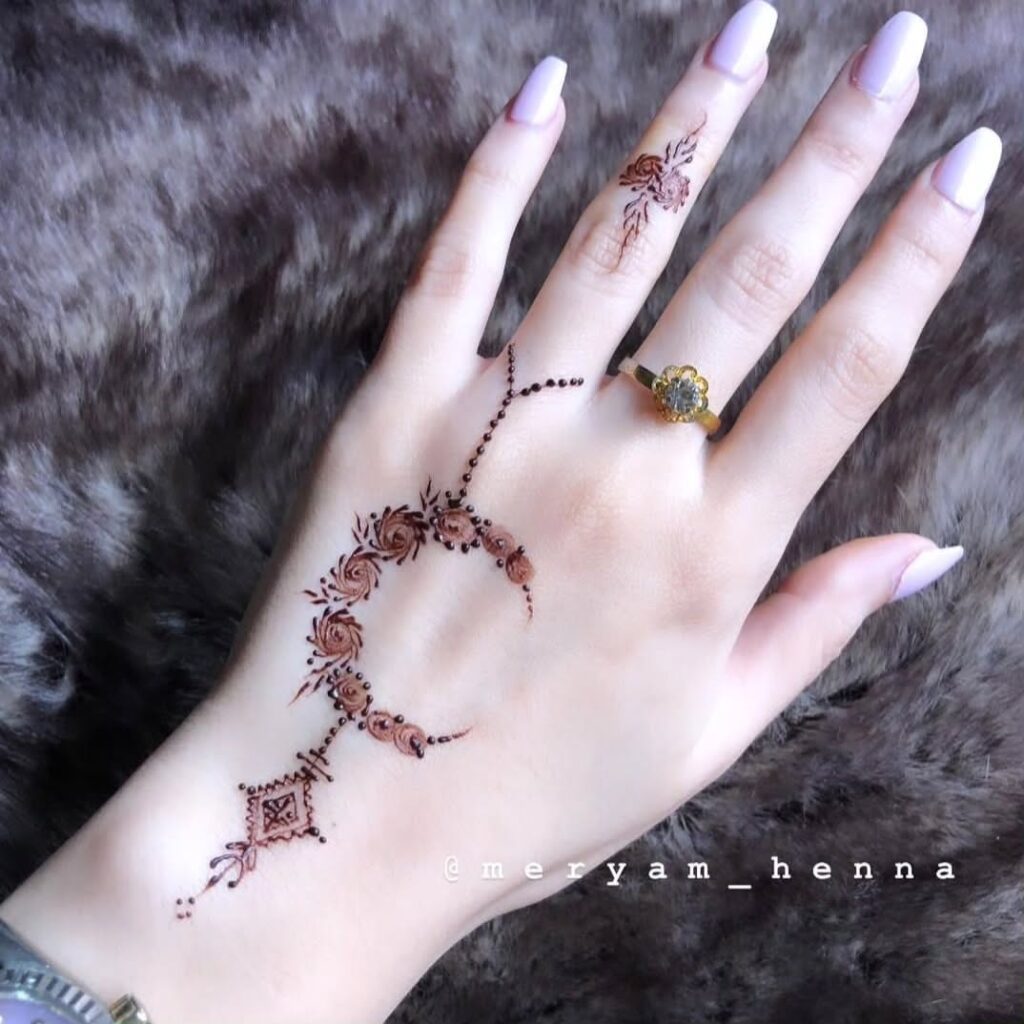 stylish back hand mehndi designs​