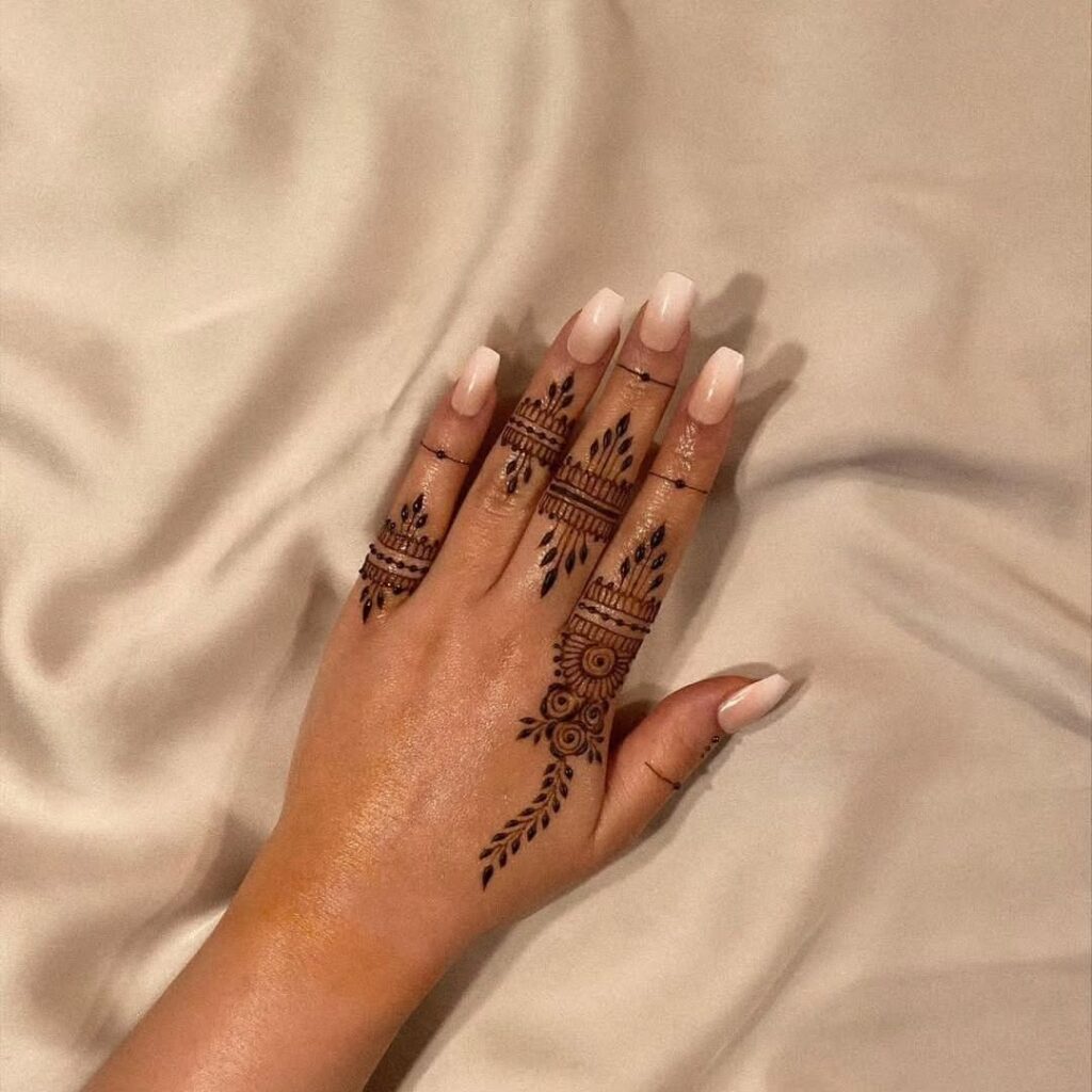 stylish back hand mehndi designs​