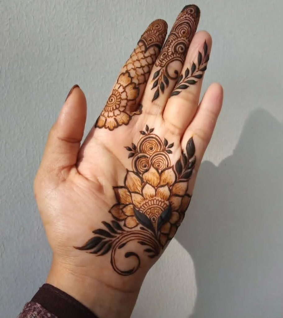 stylish back hand mehndi designs​