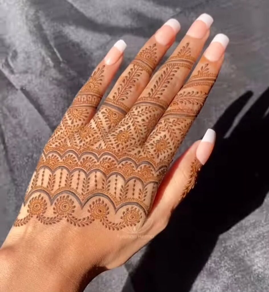 stylish back hand mehndi designs​
