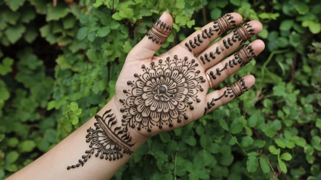 Flower Mehndi Designs for Festive Wear