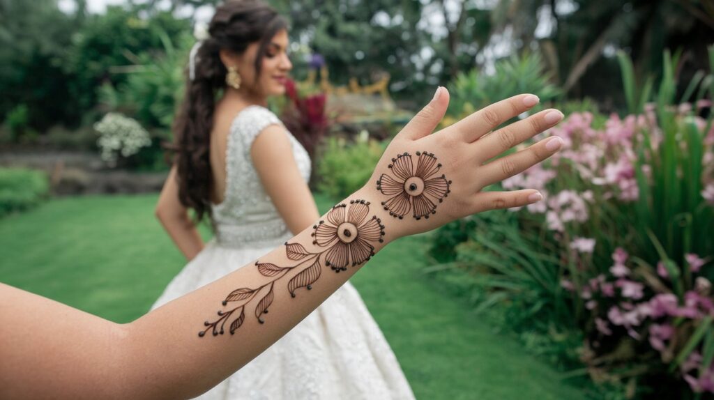Flower Mehndi Designs for Festive Wear