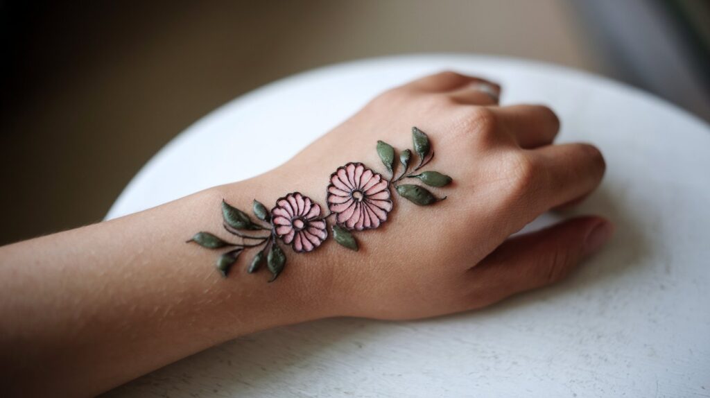 Flower Mehndi Designs for Festive Wear