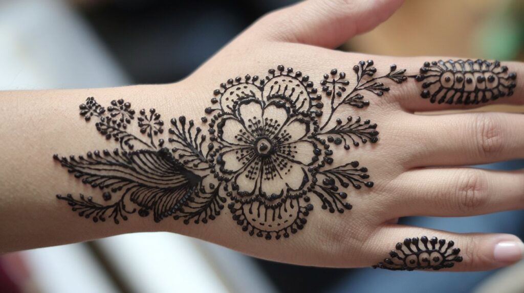 Flower Mehndi Designs for Festive Wear