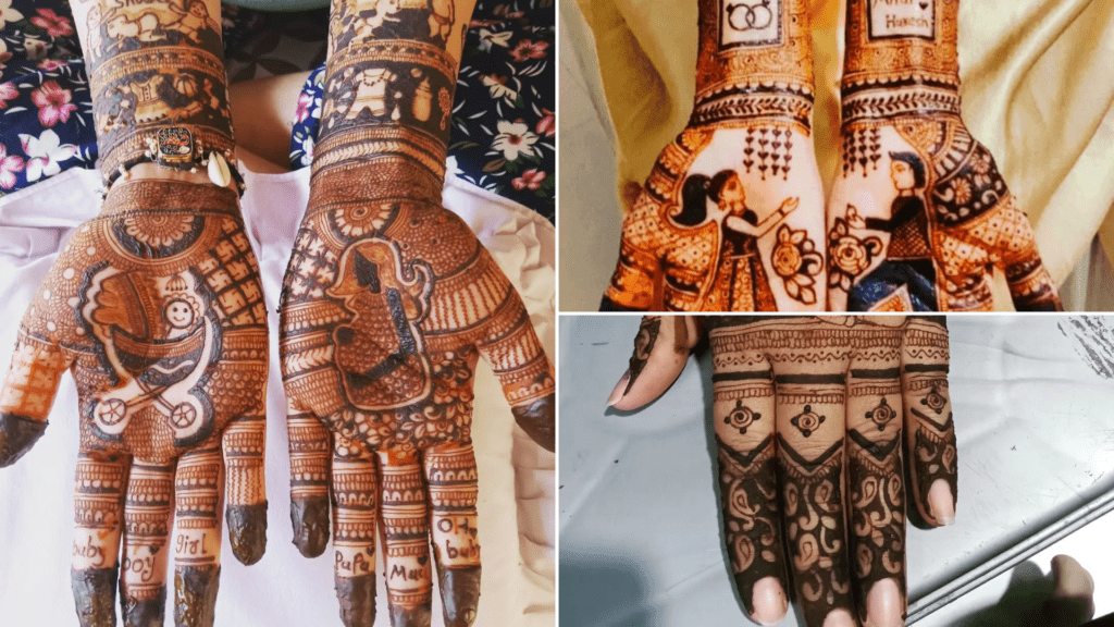 simple mehndi design back hand