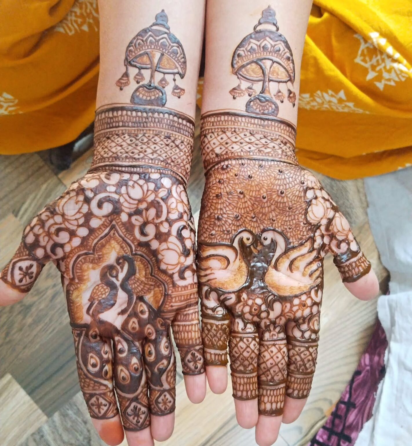 ring ceremony mehndi design for engagement bride