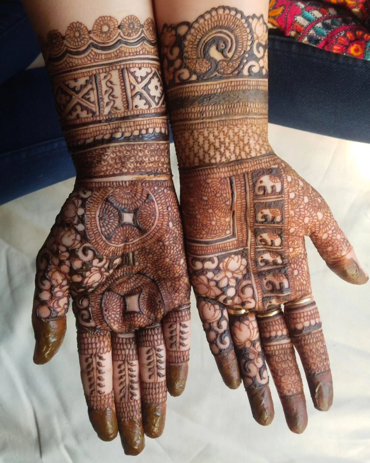 ring ceremony mehndi design for engagement bride