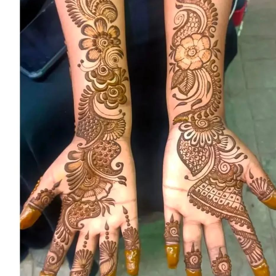 full hand mehndi design photo