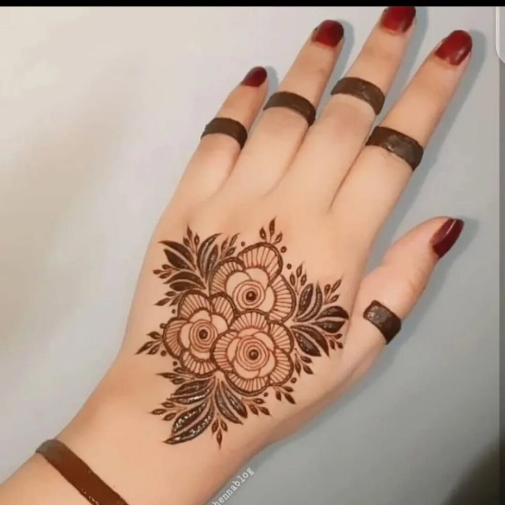 stylish back hand mehndi designs​
