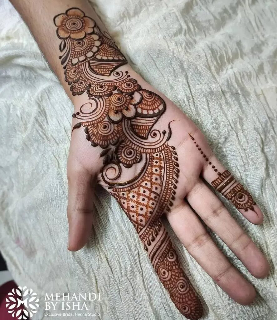 stylish back hand mehndi designs​