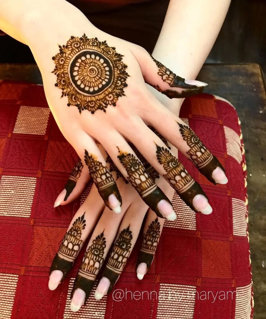 stylish back hand mehndi designs​
