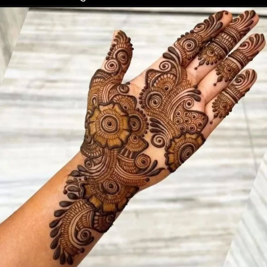 stylish back hand mehndi designs​