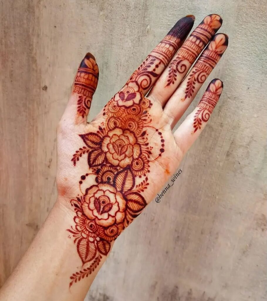 stylish back hand mehndi designs​