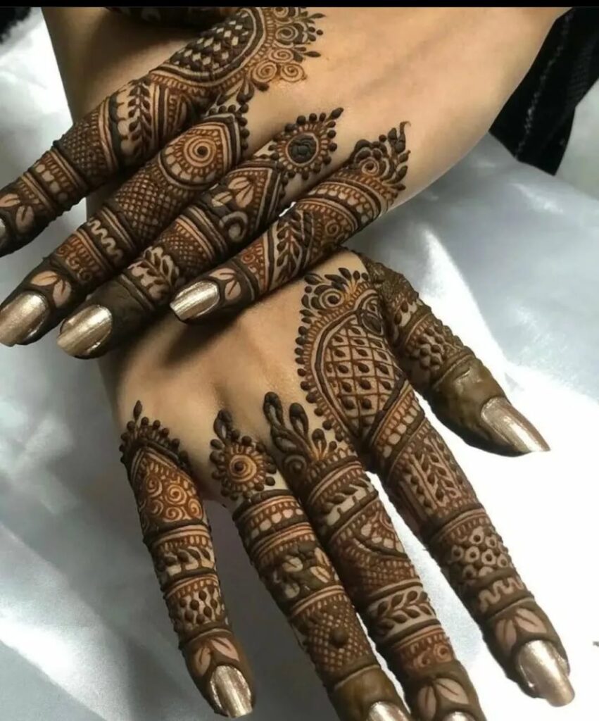 stylish back hand mehndi designs​