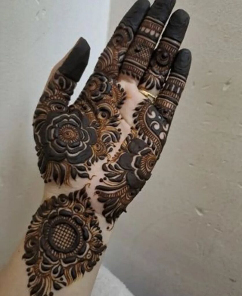 stylish back hand mehndi designs​