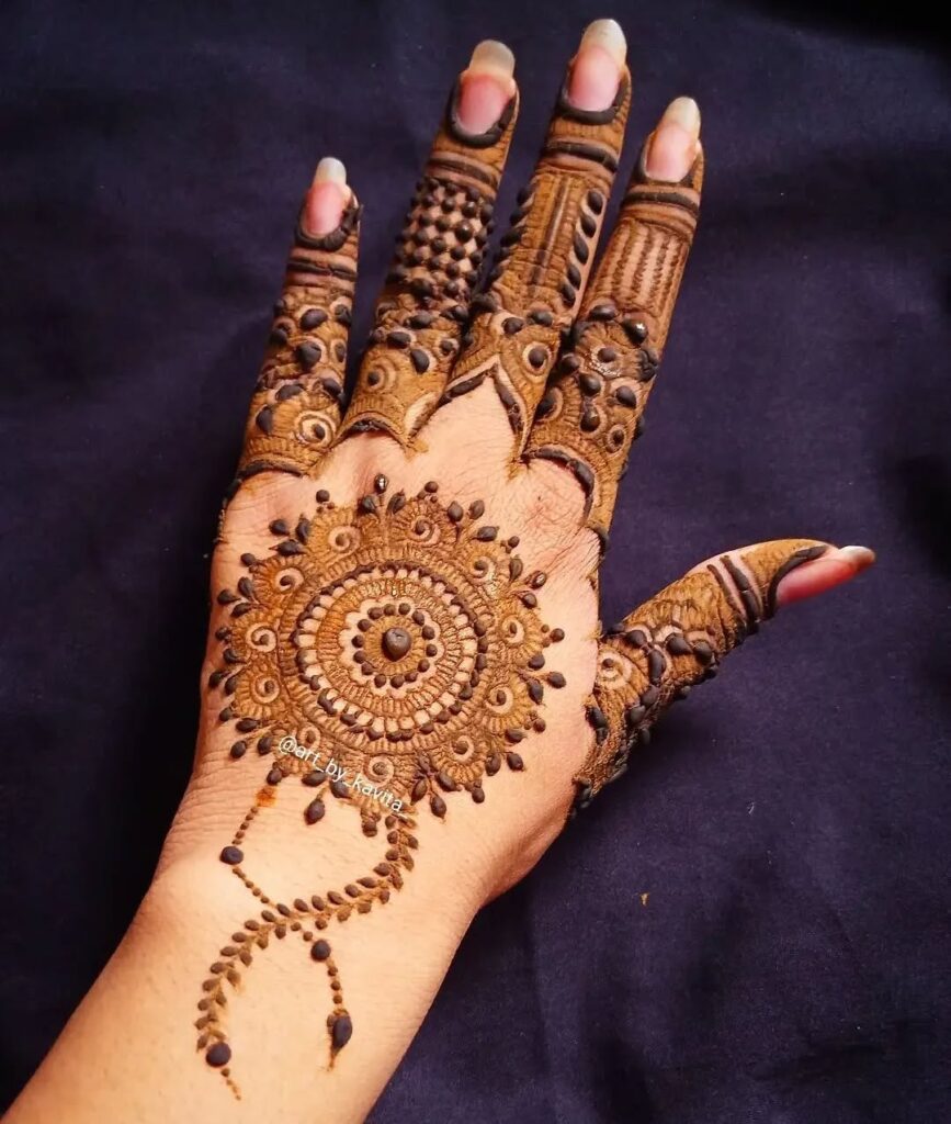 stylish back hand mehndi designs​