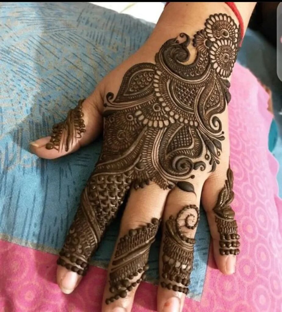 stylish back hand mehndi designs​