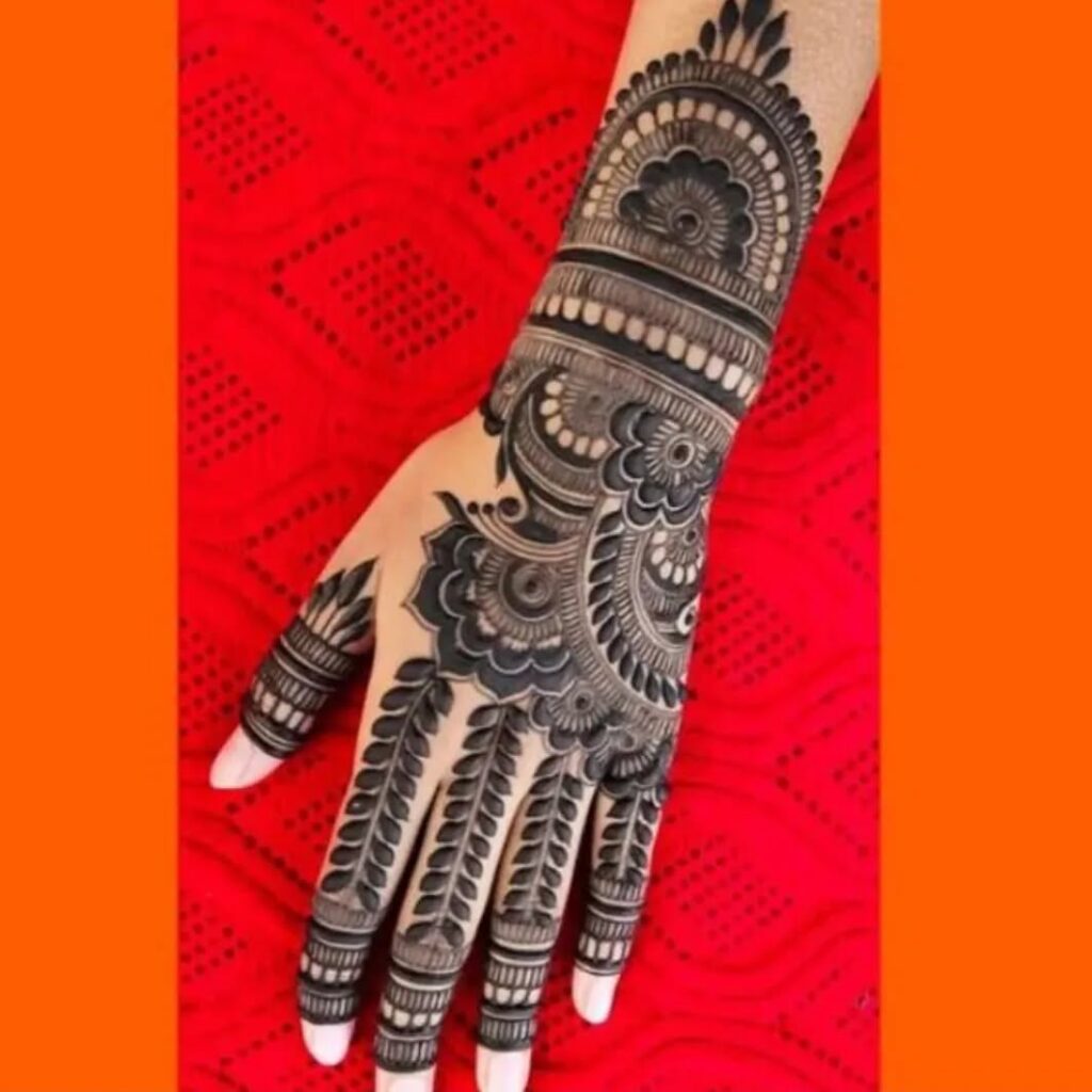 stylish back hand mehndi designs​